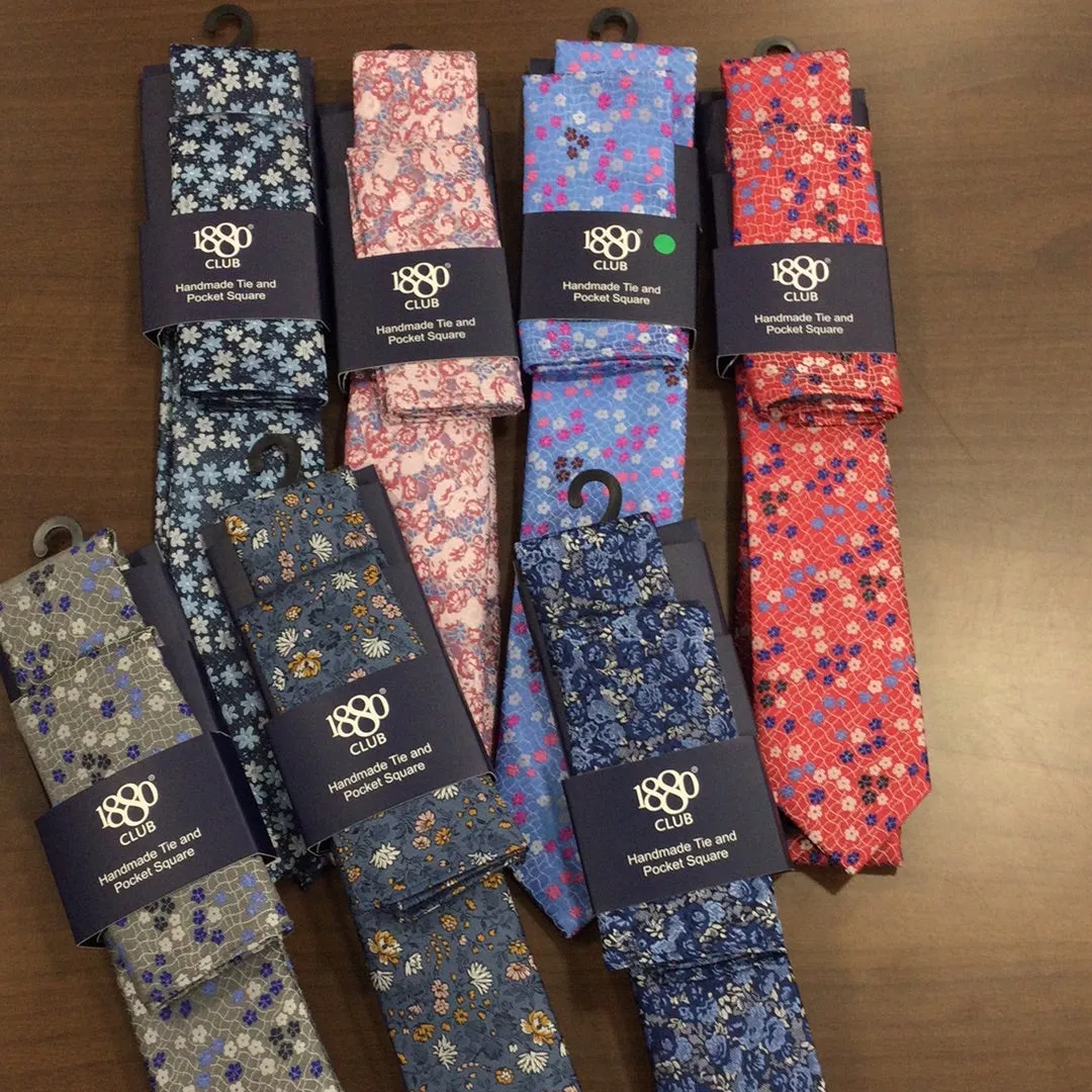 1880 Club Tie and Pocket Square Set