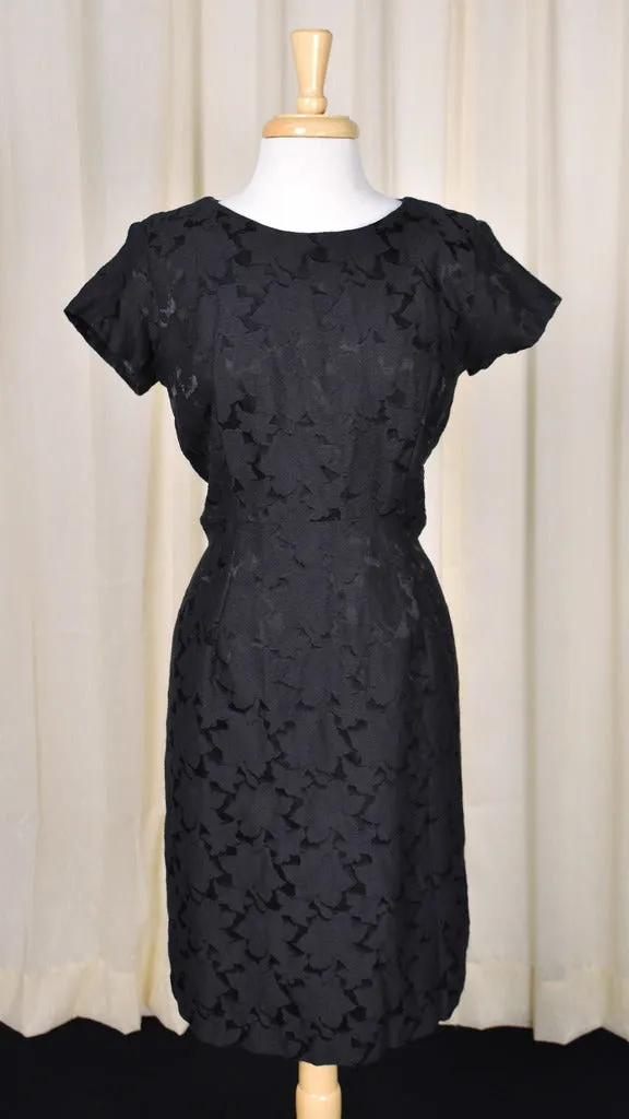 1950s Black Cotton Brocade Vintage Suit