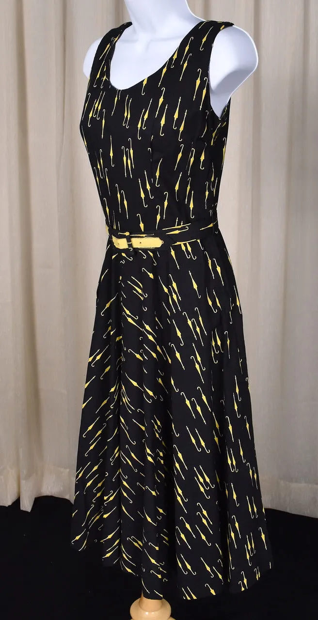 1950s Umbrellas Swing Dress w Jacket