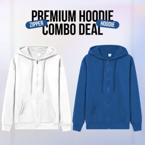 2 Pcs Premium Zipper Hoodie (1004)