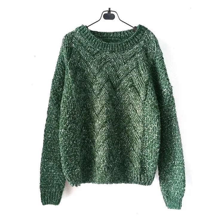 2016 Women Casual Sweater Plaid Female Pullover O-neck Spring and Autumn Computer Knitted