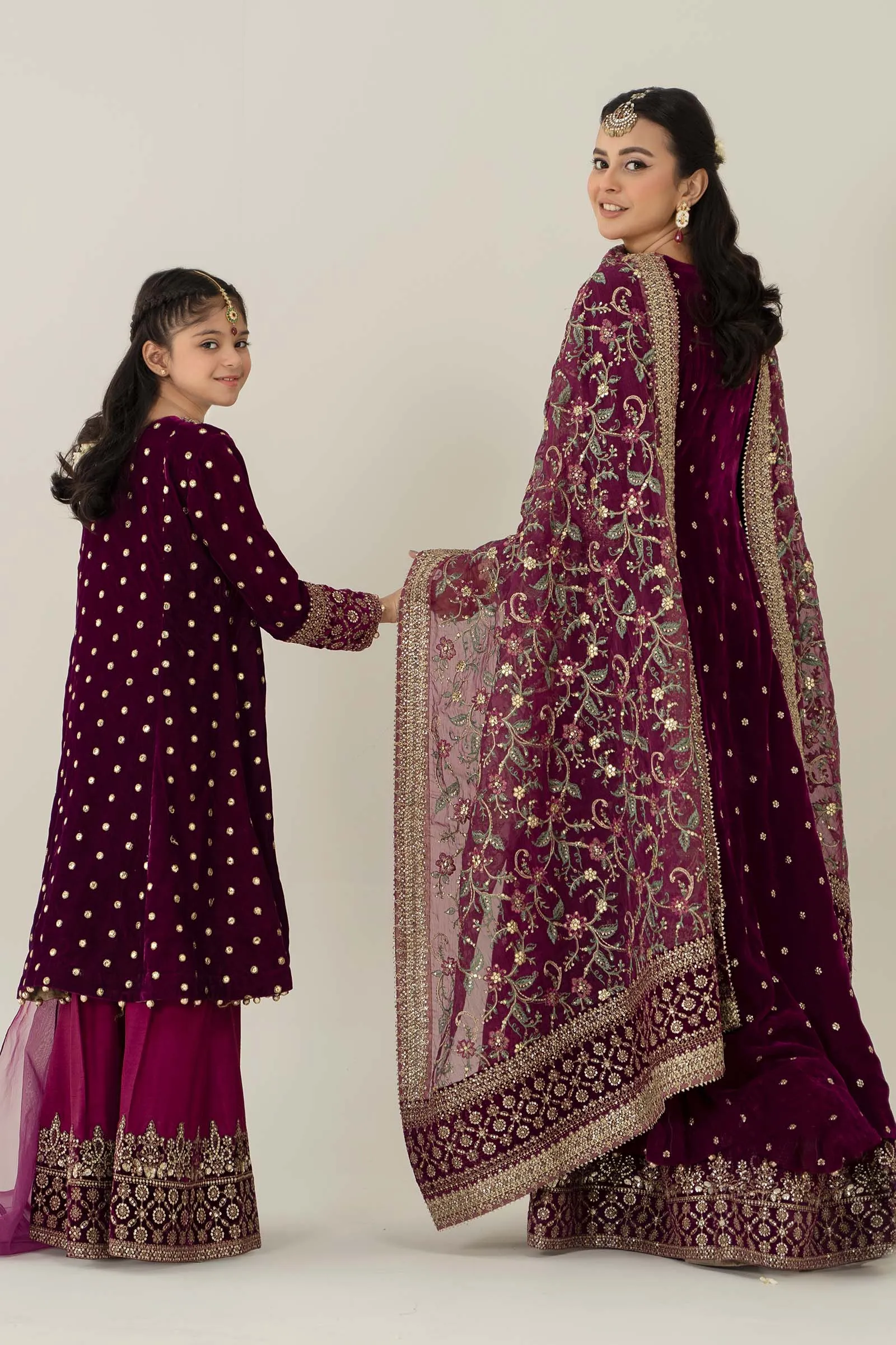 3 Piece Embroidered Velvet Suit | MKS-W24-38