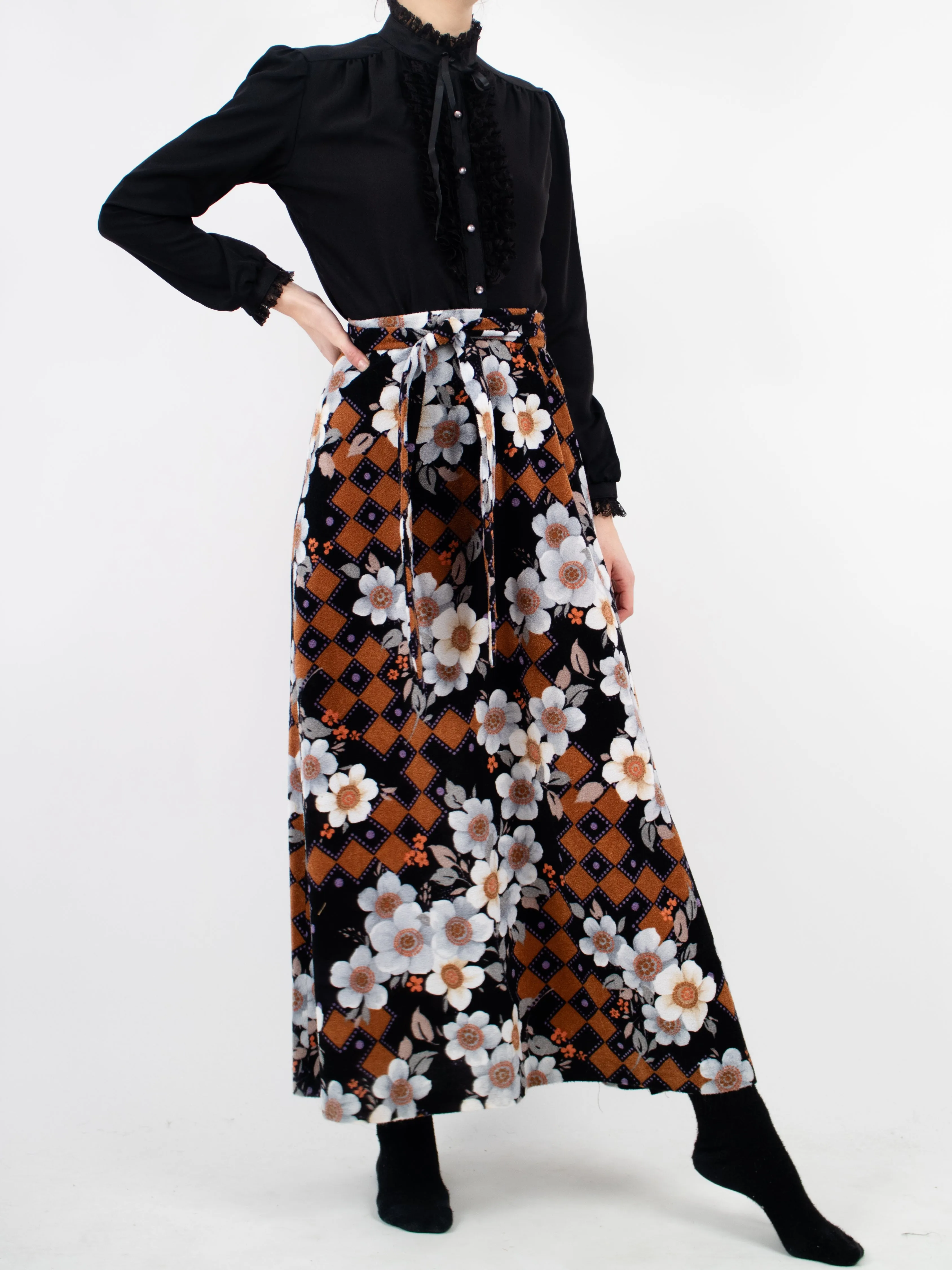 70s maxi skirt with matching belt