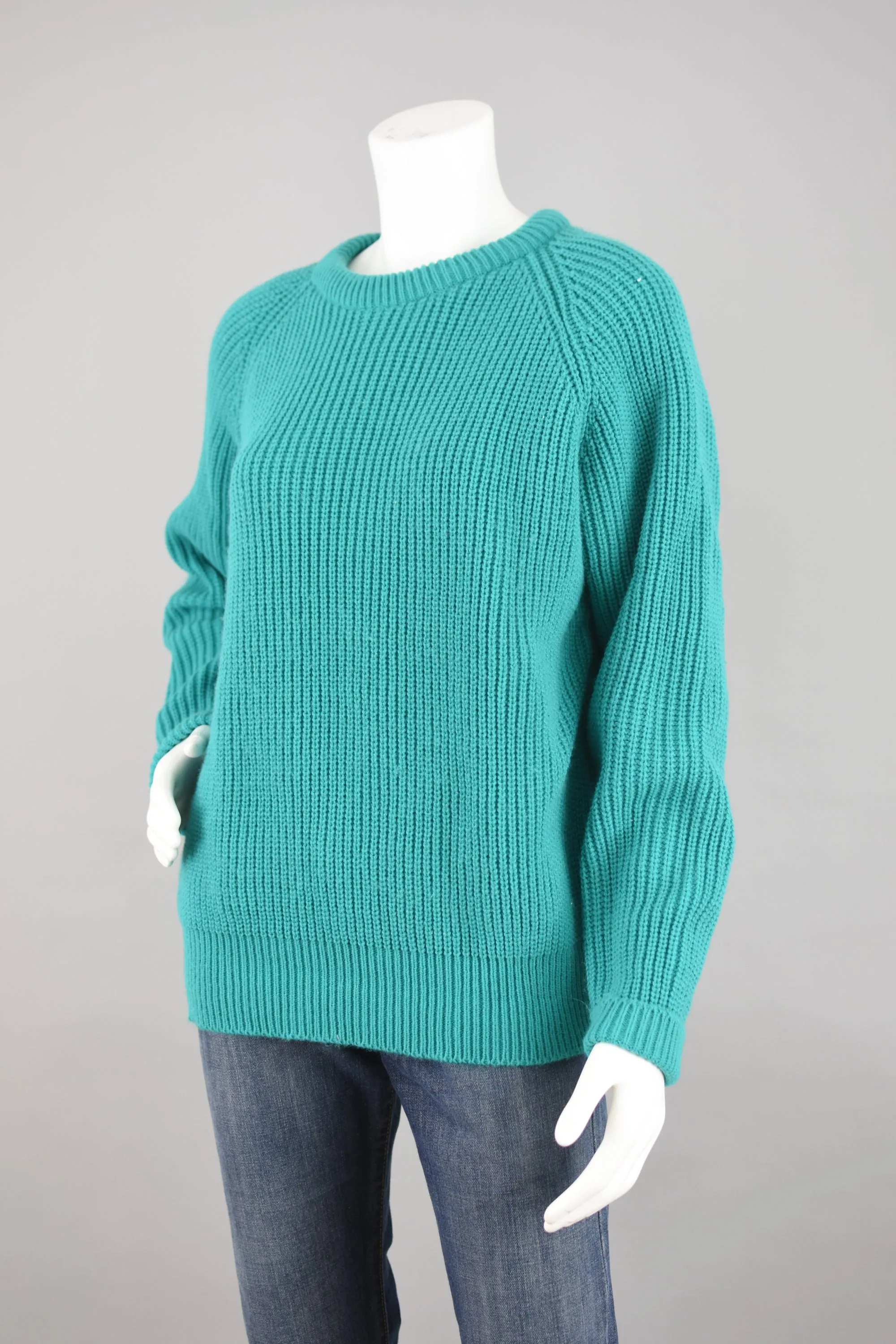 90s St. John's Bay Chunky Knit Teal Sweater Women's Large