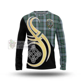 Alexander of Menstry Hunting Tartan Long Sleeve T-Shirt with Family Crest and Celtic Symbol Style