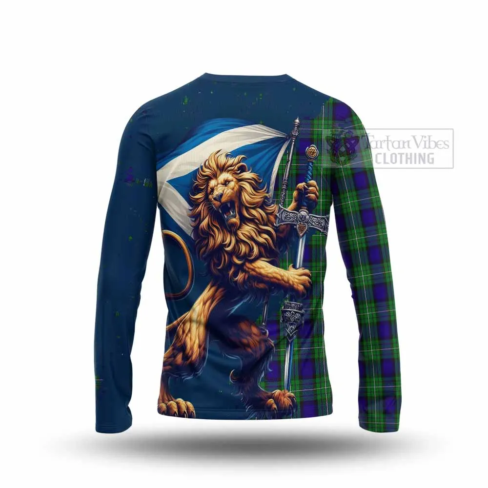 Alexander Tartan Family Crest Long Sleeve T-Shirt with Scottish Majestic Lion