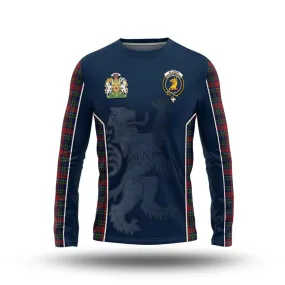 Allison Red Tartan Long Sleeve T-Shirt with Family Crest and Lion Rampant Vibes Sport Style