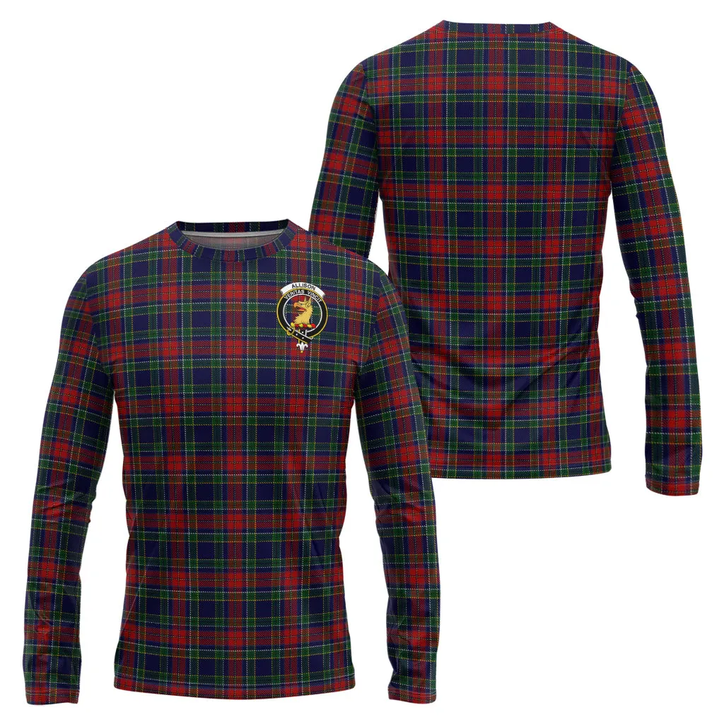 Allison Red Tartan Long Sleeve T-Shirt with Family Crest