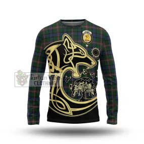 Allison Tartan Long Sleeve T-Shirt with Family Crest Celtic Wolf Style