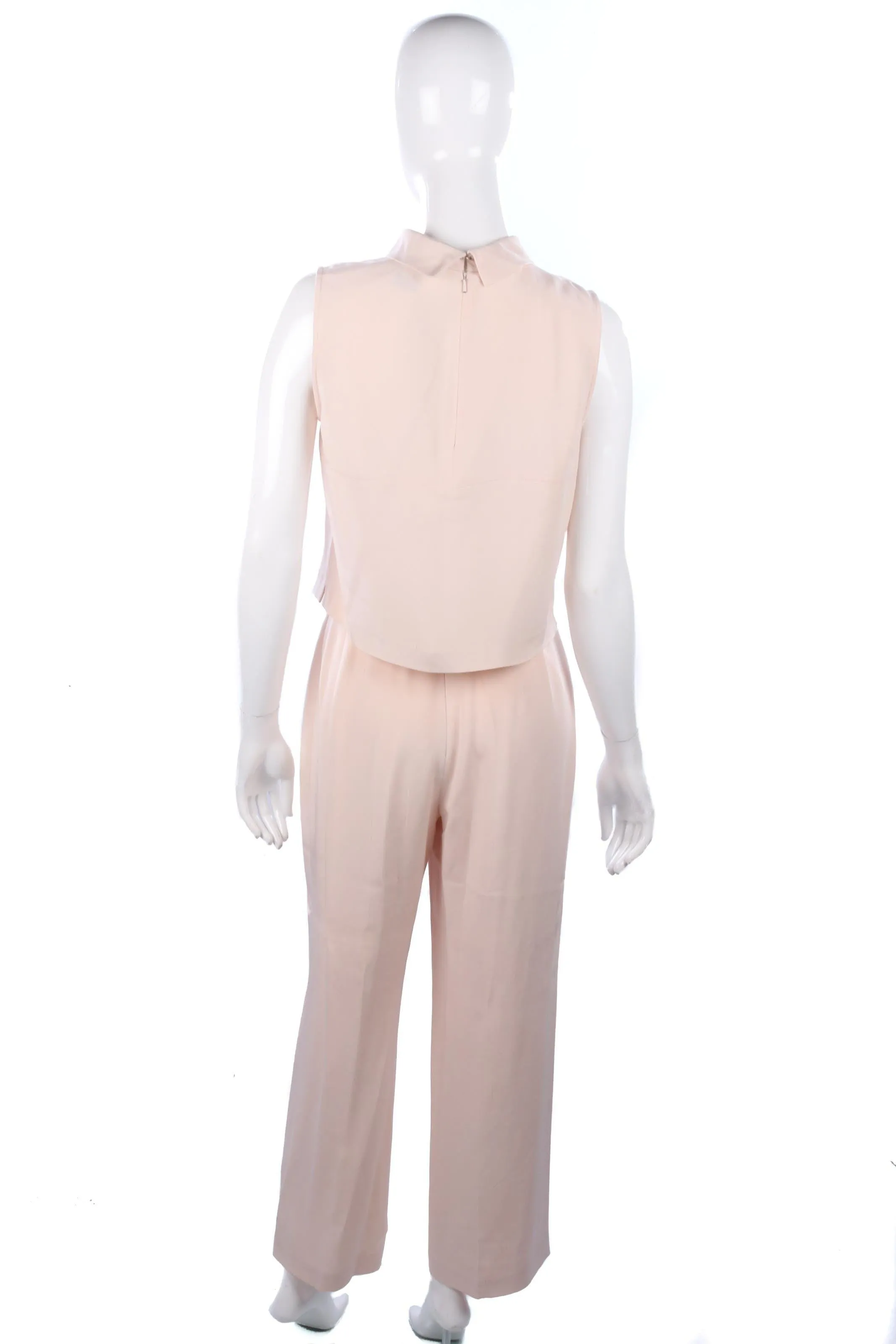 Anne Taylor 100% Silk Sleeveless Top and Trousers Light Pink Size 10P/6P