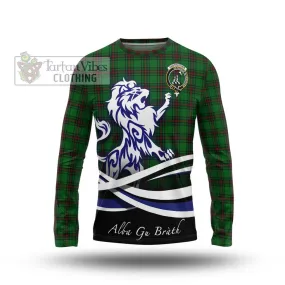 Anstruther Tartan Long Sleeve T-Shirt with Alba Gu Brath Regal Lion Emblem