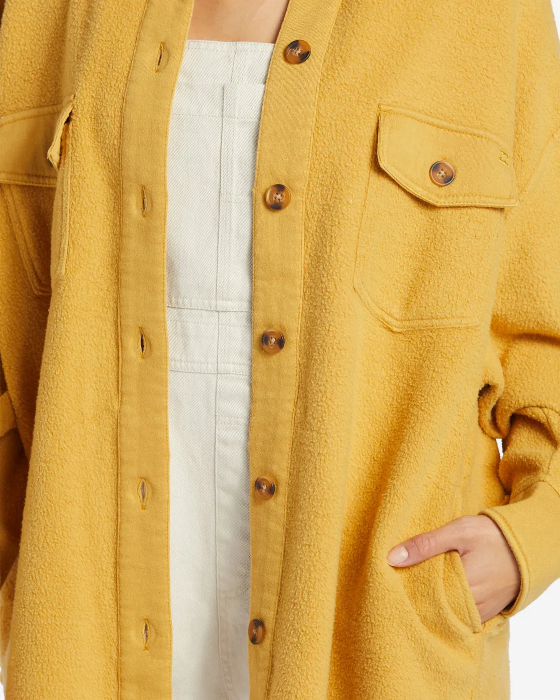 Anytime Shacket Oversized Button-Through Jacket - Wild Honey