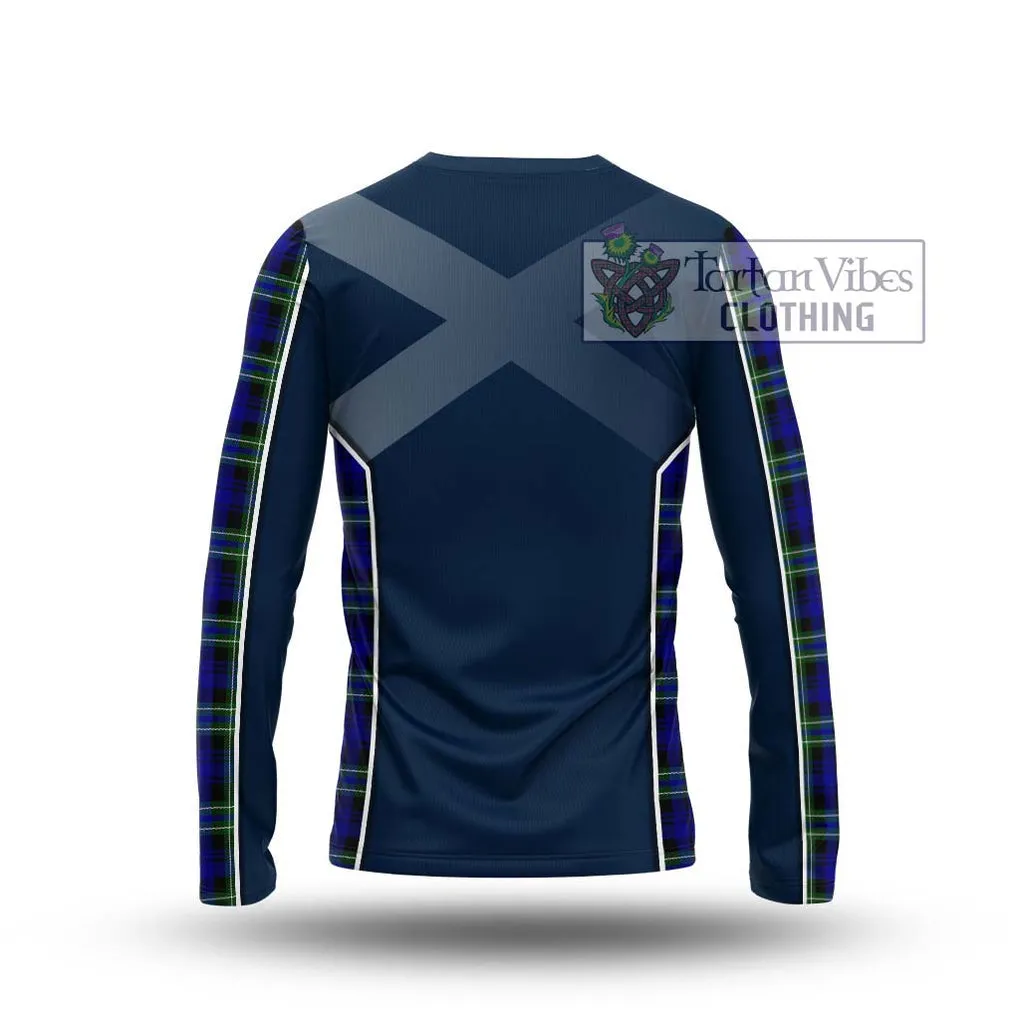 Arbuthnot Modern Tartan Long Sleeve T-Shirt with Family Crest and Lion Rampant Vibes Sport Style