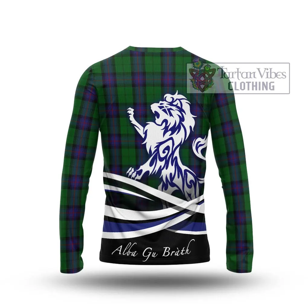 Armstrong Tartan Long Sleeve T-Shirt with Alba Gu Brath Regal Lion Emblem