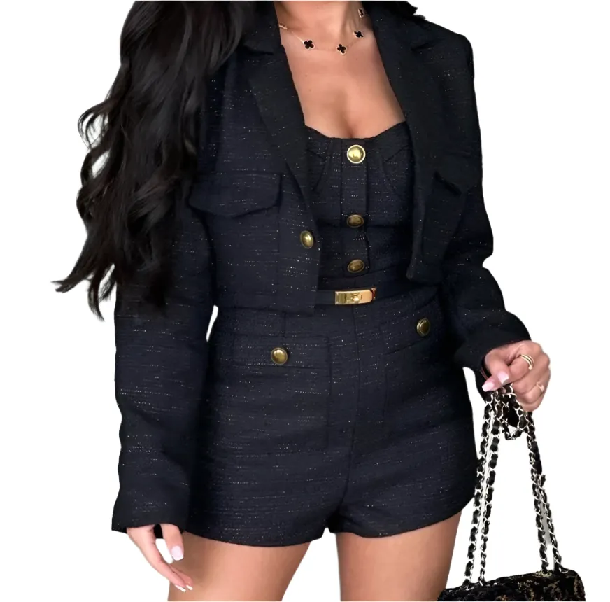 BELMA Short Jumpsuit and Jacket Bodycon Set