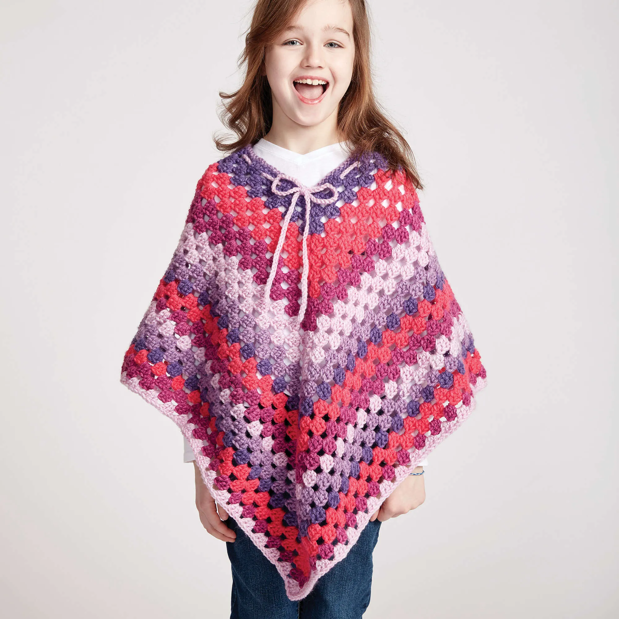 Bernat Girl's Crochet Poncho