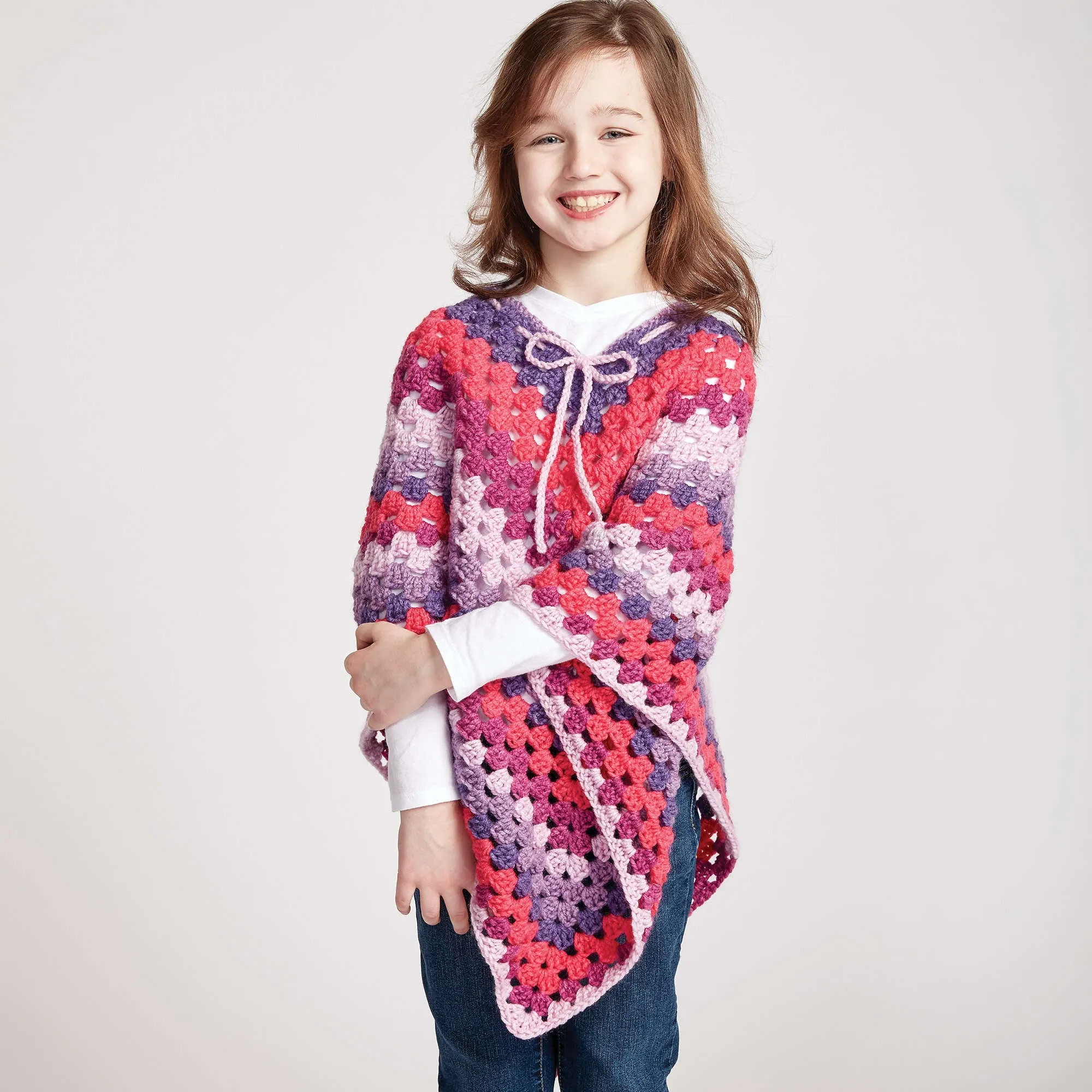 Bernat Girl's Crochet Poncho