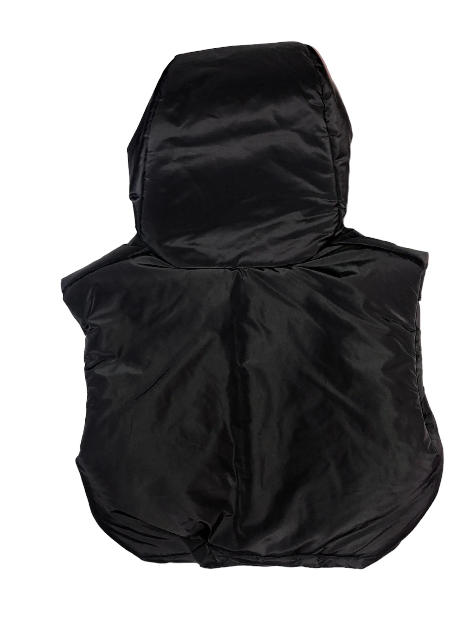 Black Puffy Hooded Vest