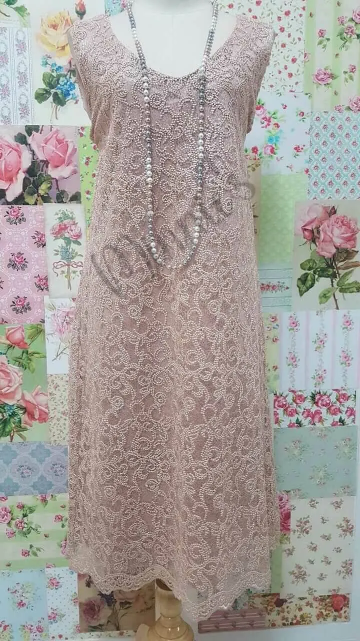 Blush Pink Lace 2-Piece Dress Set NA0103