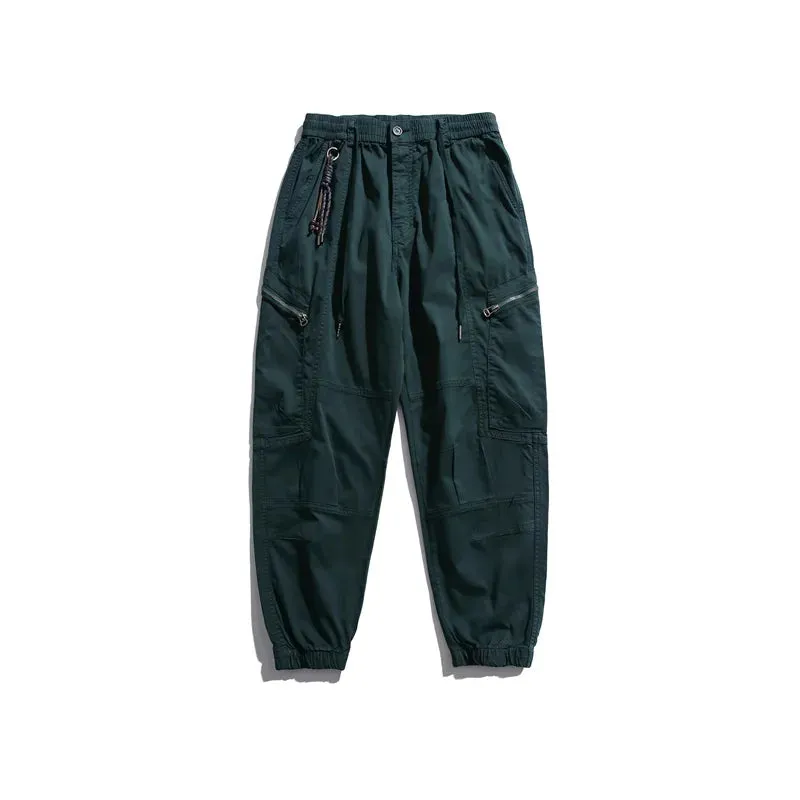 BM Vintage Zipper Pocket Cargo Pants - Casual Tactical Joggers