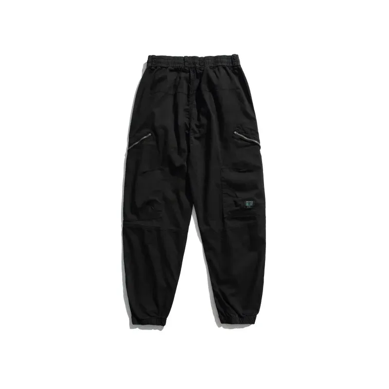 BM Vintage Zipper Pocket Cargo Pants - Casual Tactical Joggers