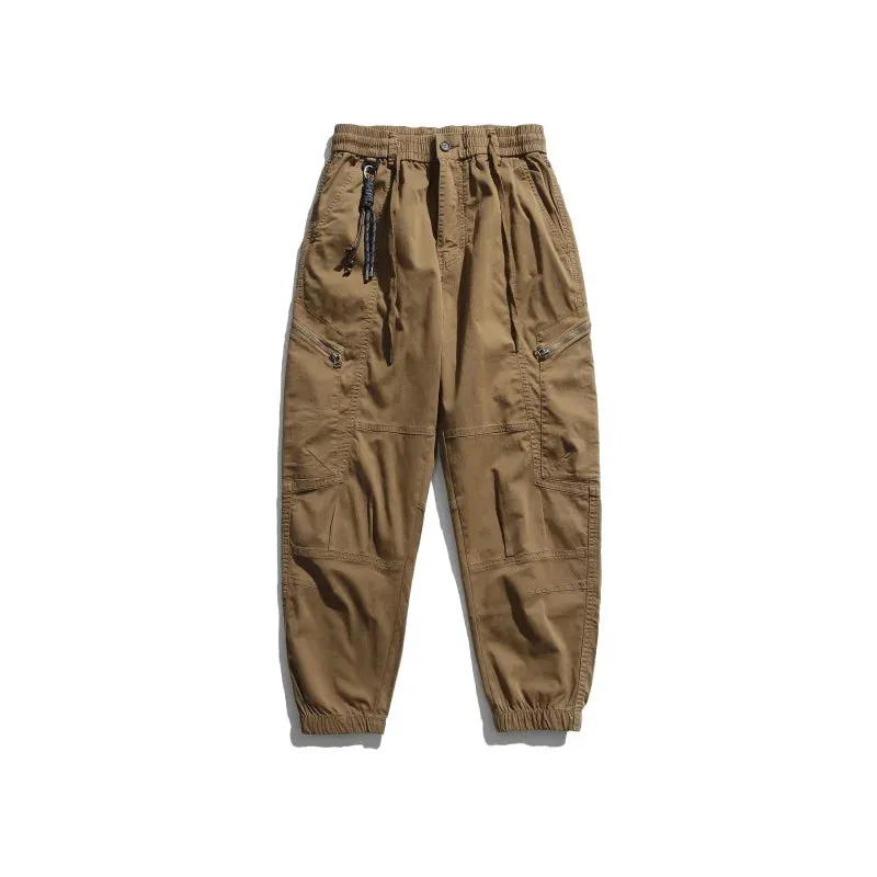 BM Vintage Zipper Pocket Cargo Pants - Casual Tactical Joggers