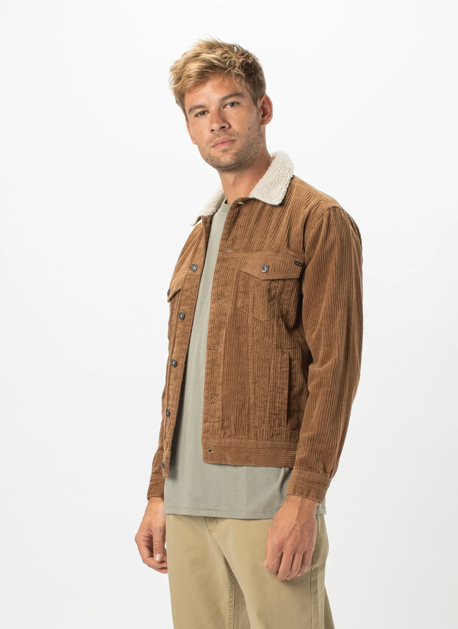 B.Rigid Sherpa Collar Jacket Clay Cord