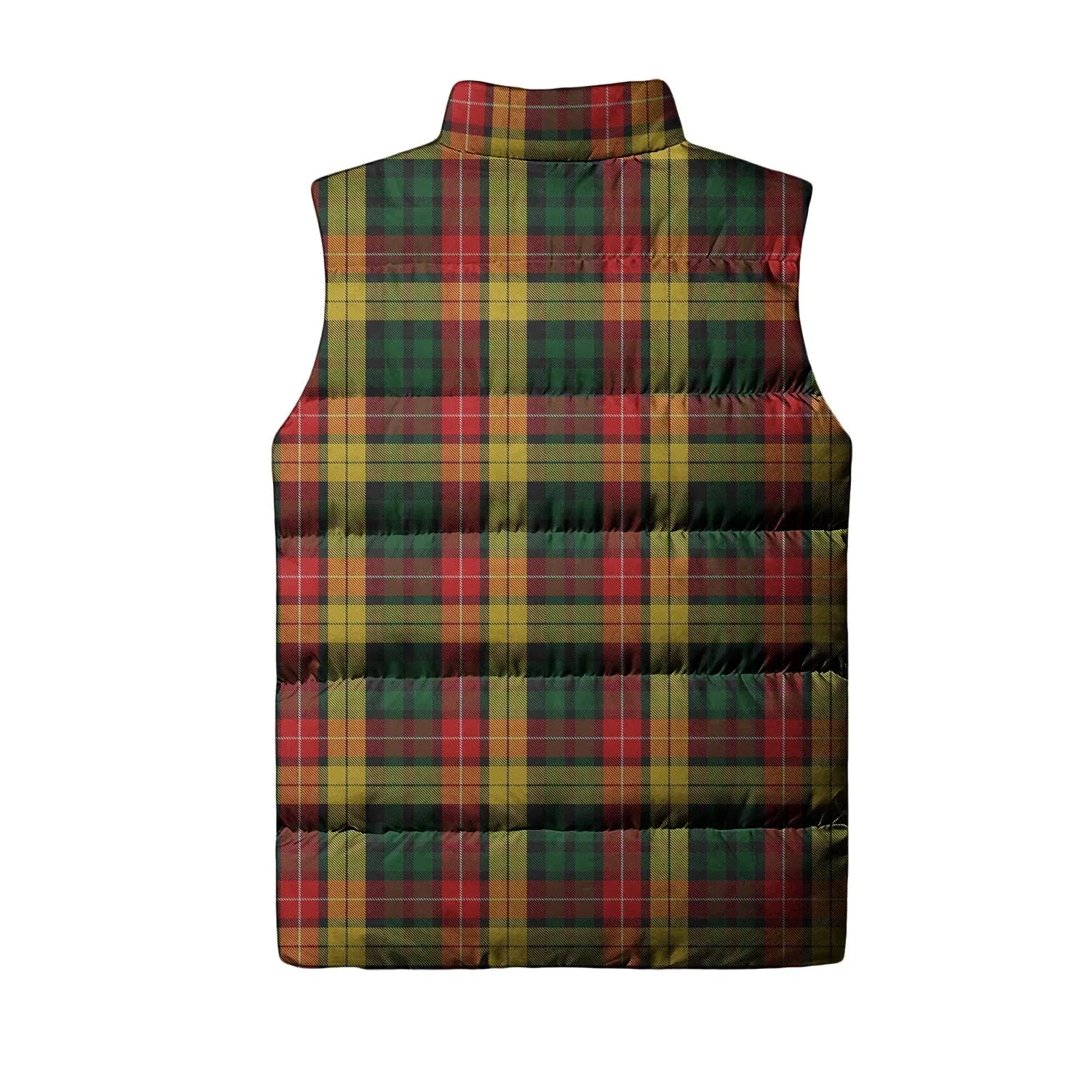 Buchanan Tartan Sleeveless Puffer Jacket with Family Crest