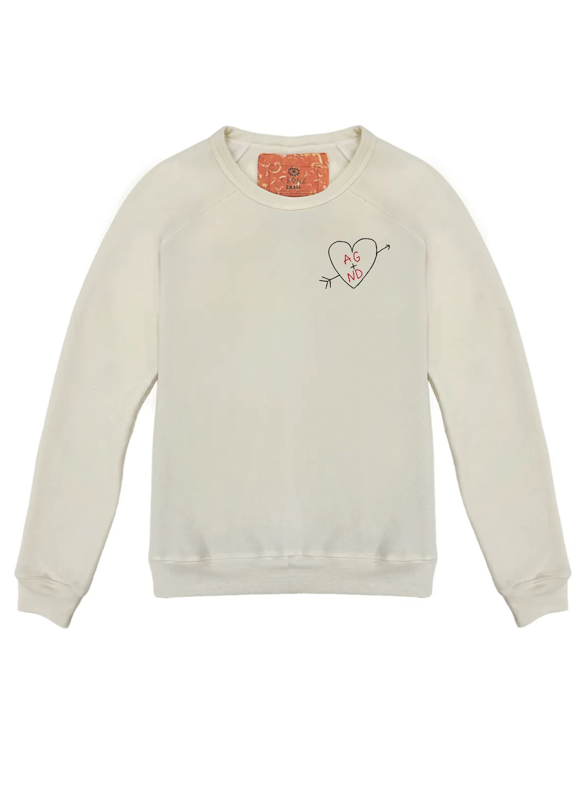 Carved Heart Customized Initials Women's Classic Crew Pullover