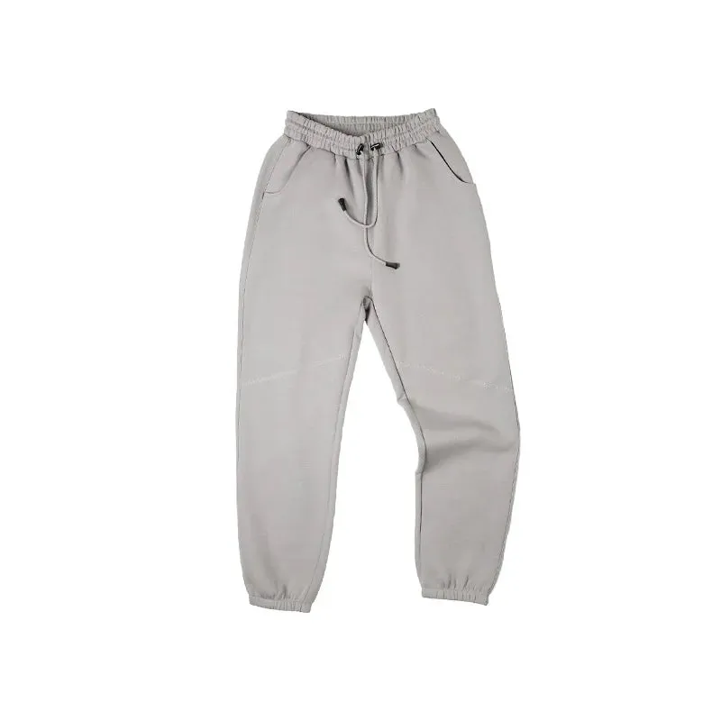 Casual Pants with Elastic Waist - Wrinkle Resistant Straight Leg Sports Pants