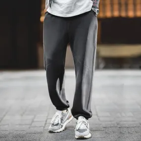 Casual Pants with Elastic Waist - Wrinkle Resistant Straight Leg Sports Pants