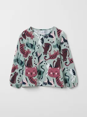 Cat Print Kids Top