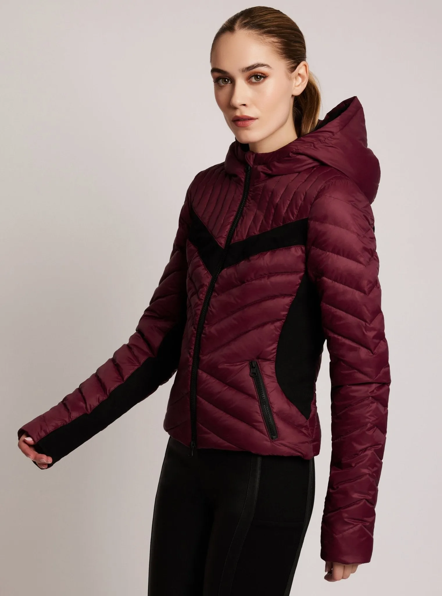 Chevron Stripe Down Filled Puffer Jacket