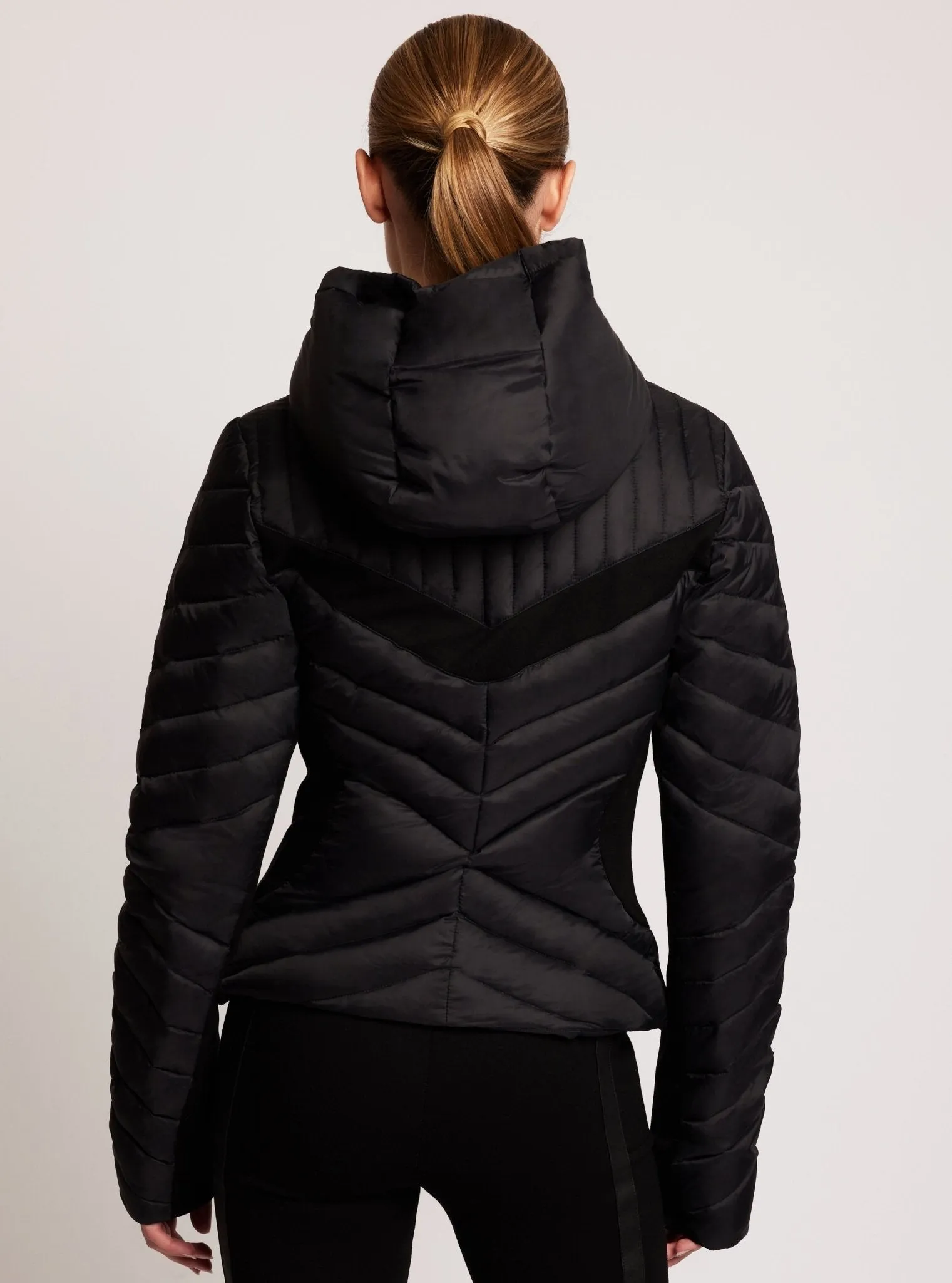 Chevron Stripe Down Filled Puffer Jacket