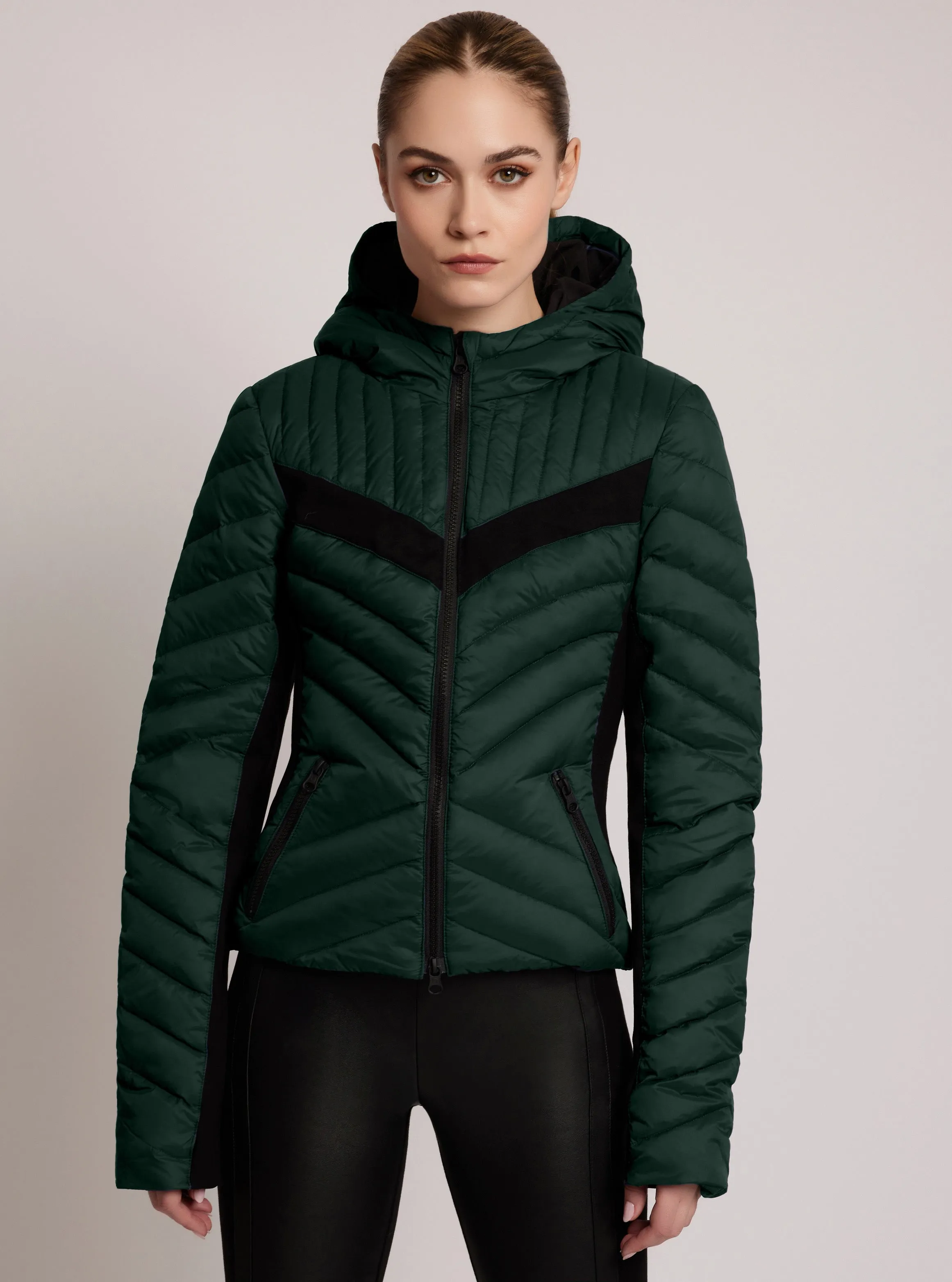 Chevron Stripe Down Filled Puffer Jacket