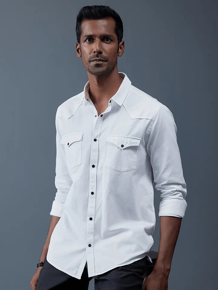 Contrast Buton Shirt - Caravan