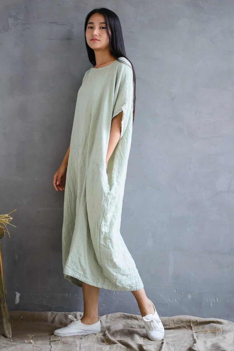 Cotton Loose Plus Size Long Dress Women Dress