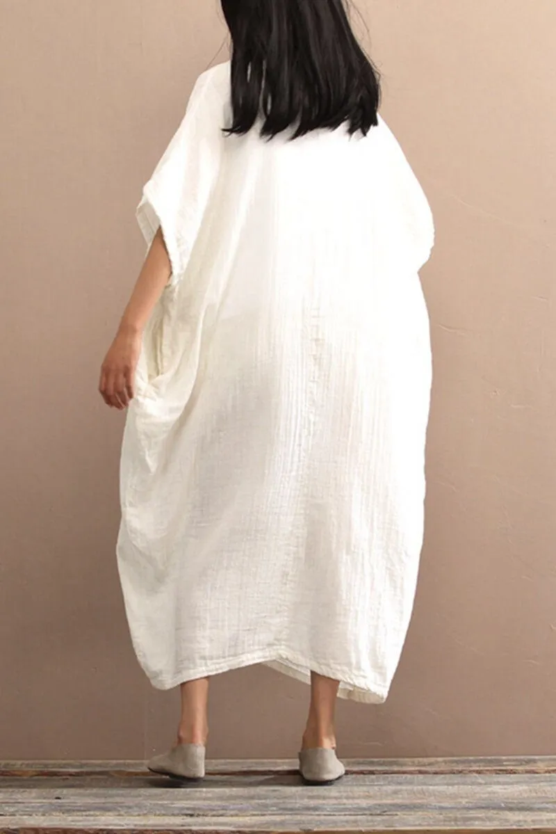 Cotton Loose Plus Size Long Dress Women Dress