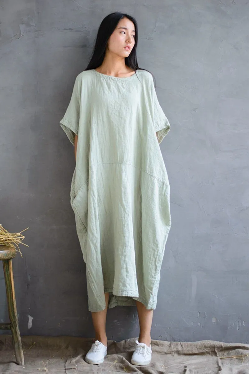 Cotton Loose Plus Size Long Dress Women Dress