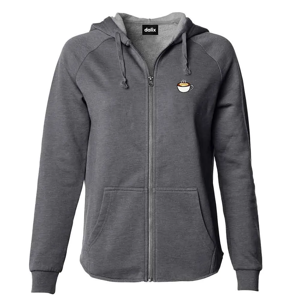 Dalix Cappuccino Washed Zip Hoodie