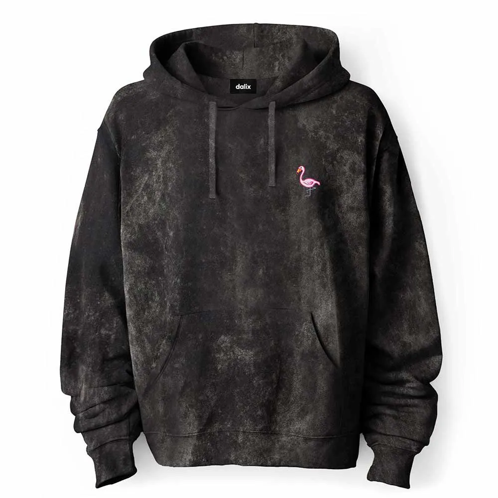 Dalix Flamingo Mineral Wash Hoodie