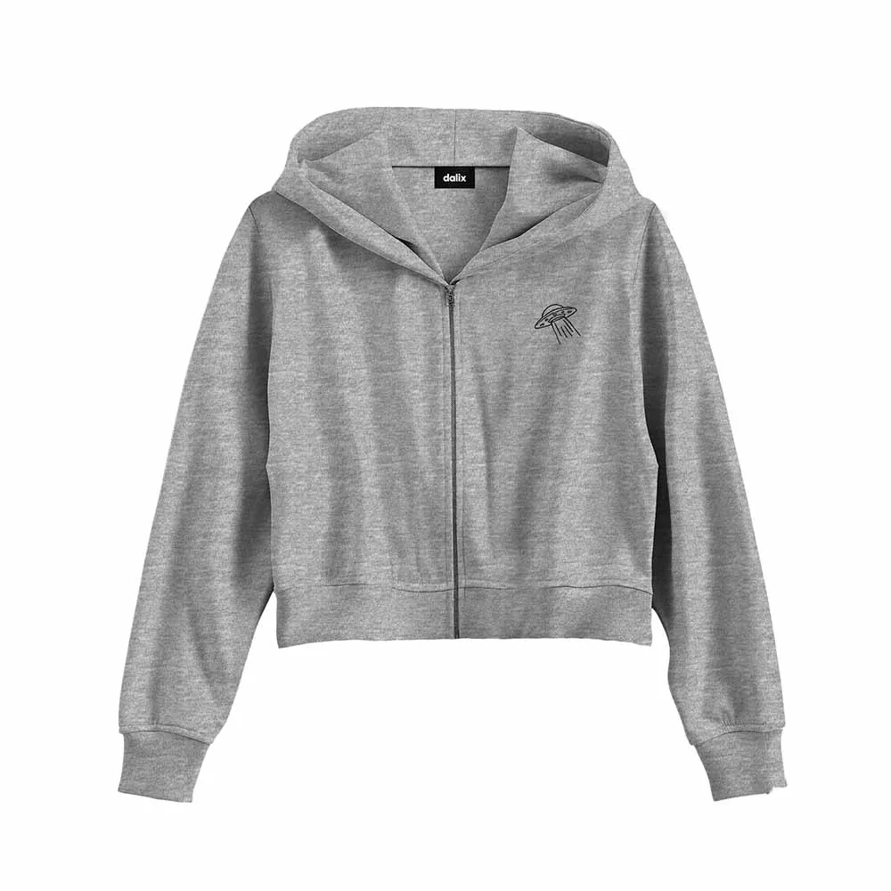 Dalix UFO Cropped Zip Hoodie