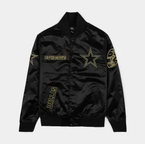 Dallas Cowboys Satin Varsity Mens Jacket (Black/Gold)