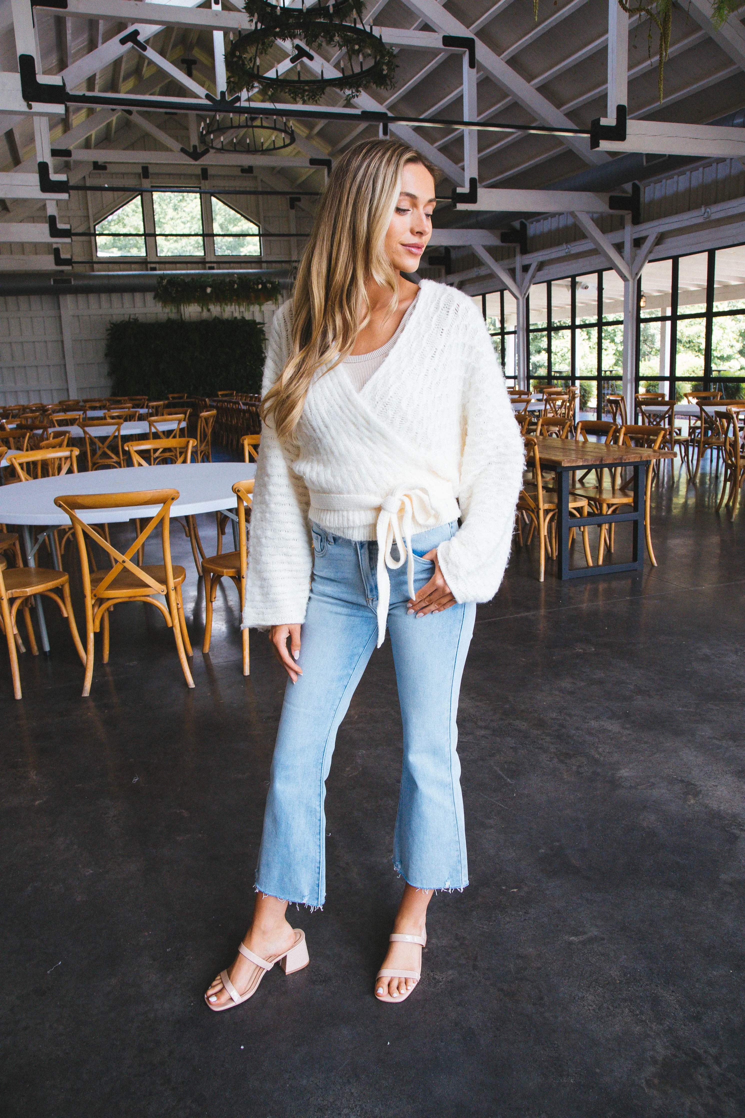 Dana Crop Flare Jeans, Light Denim