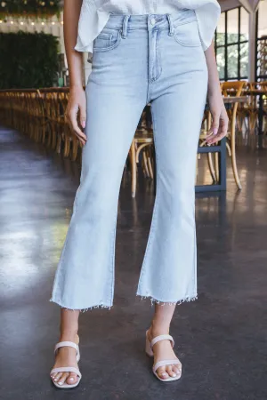 Dana Crop Flare Jeans, Light Denim