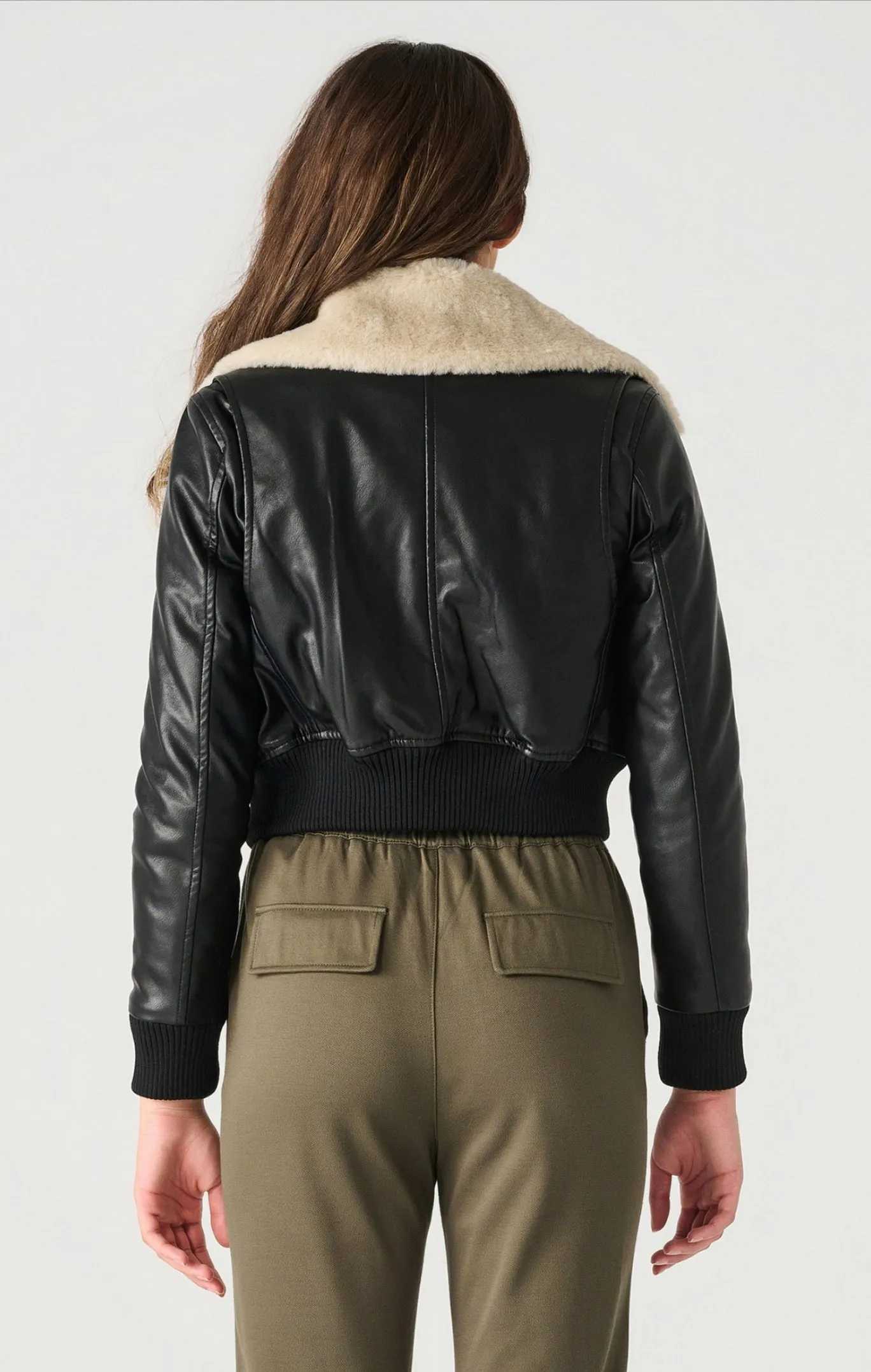 Dex Faux Fur Collar Leather Jacket