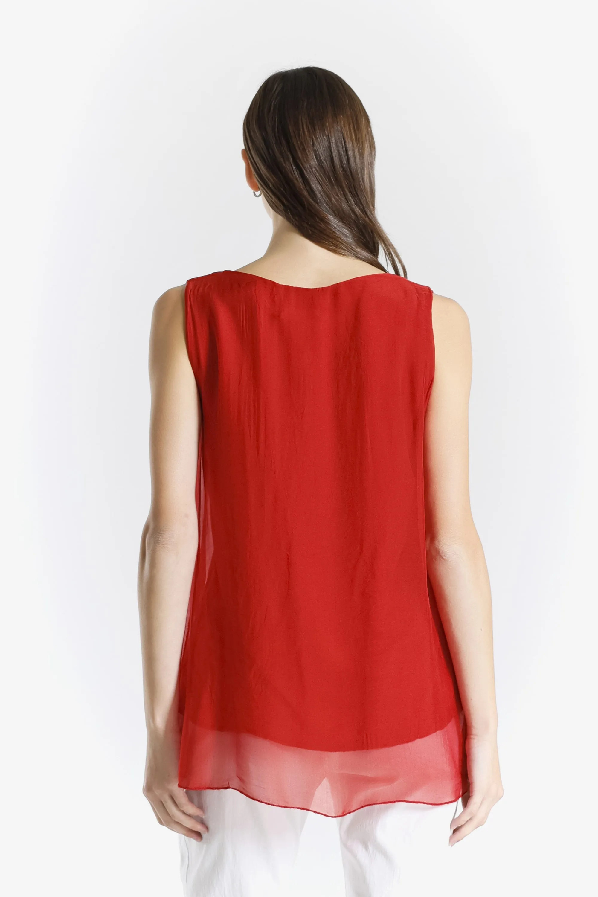 Dina Silk V-Neck Tank (BT204)