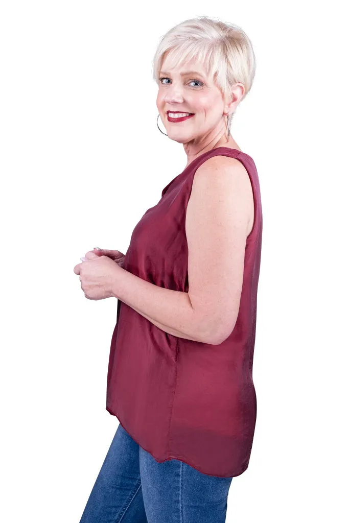 Dina Silk V-Neck Tank (BT204)