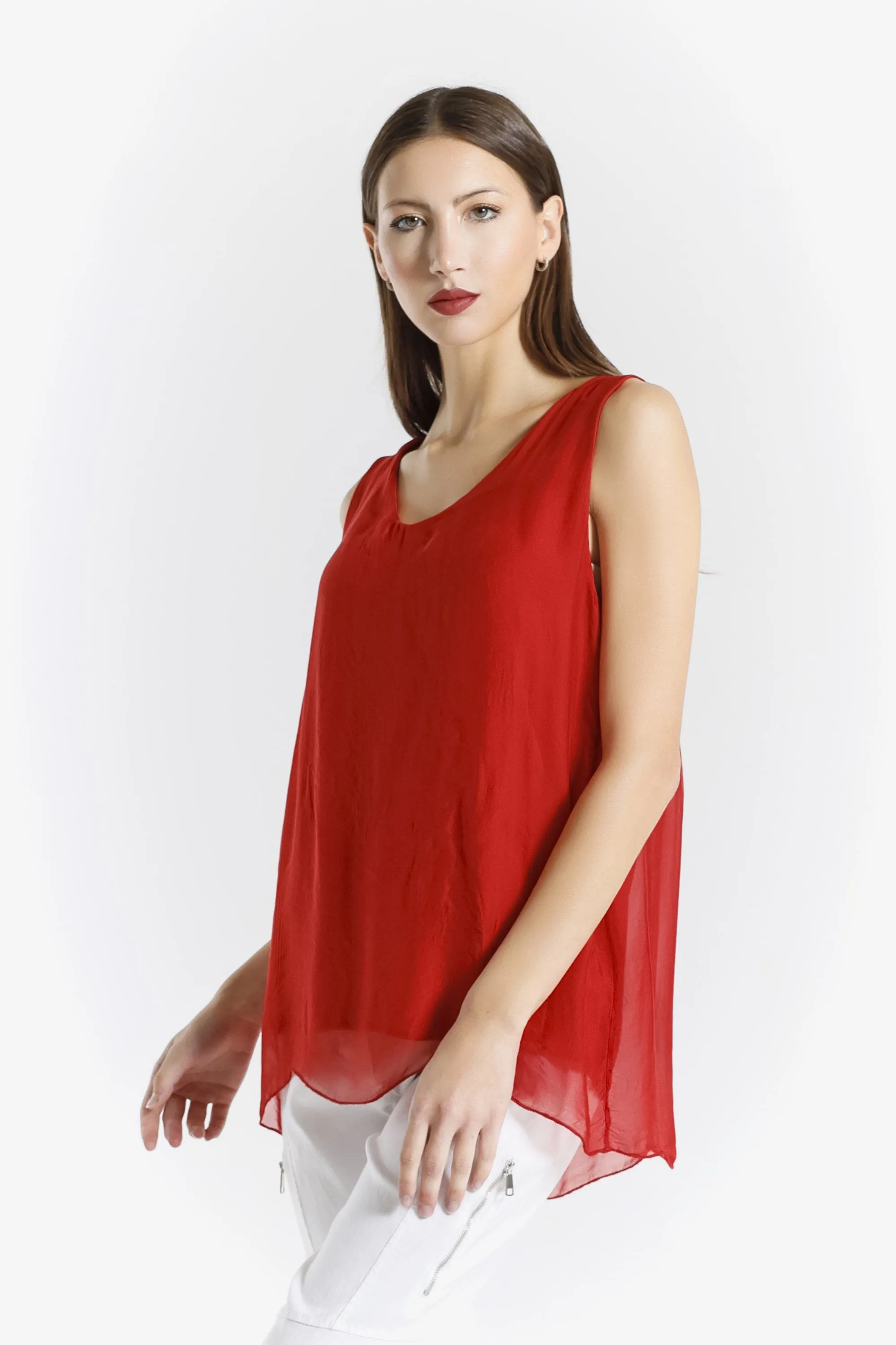 Dina Silk V-Neck Tank (BT204)