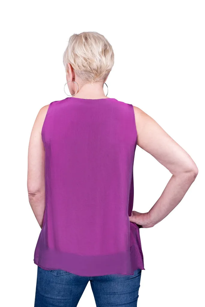 Dina Silk V-Neck Tank (BT204)